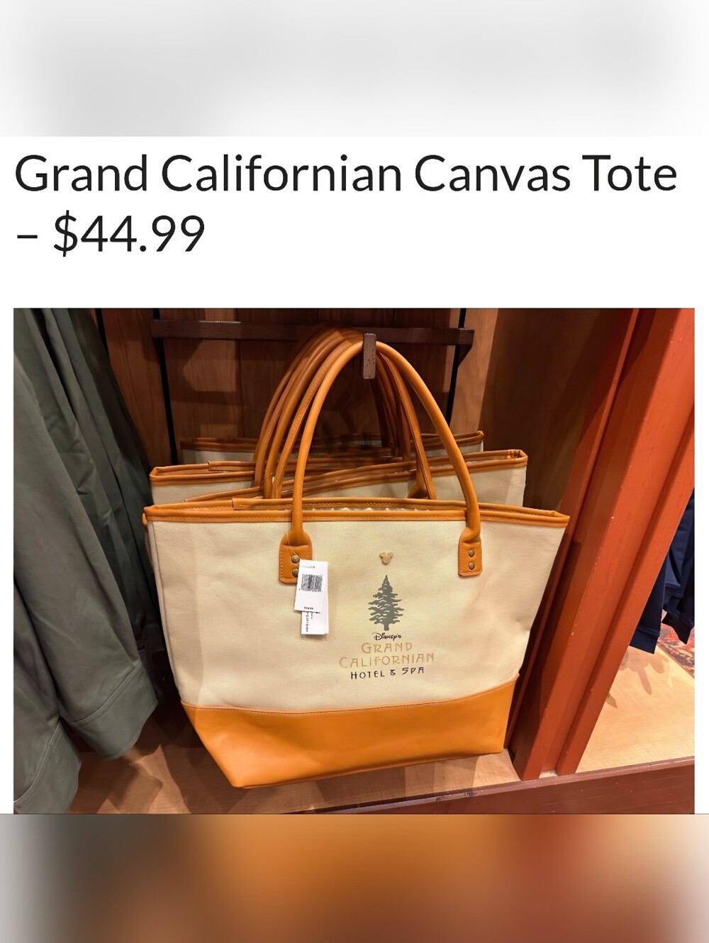 Grand Californian Canvas Tote Bag